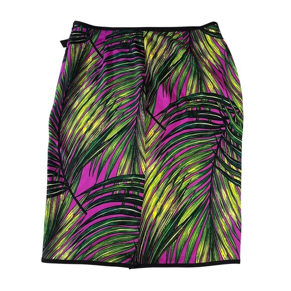 Worthington Purple Paradise Palm Pencil Career Skirt XL Polyester/Spandex - Picture 2 of 6